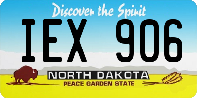 ND license plate IEX906