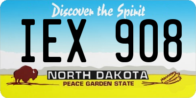 ND license plate IEX908