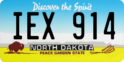 ND license plate IEX914