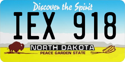 ND license plate IEX918