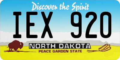 ND license plate IEX920