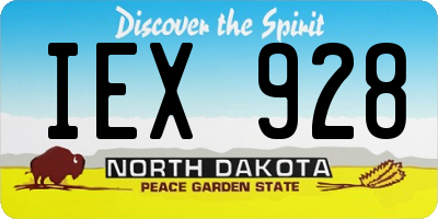 ND license plate IEX928