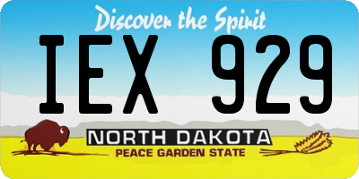 ND license plate IEX929