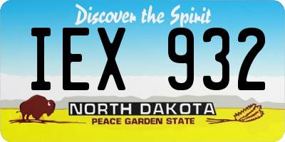 ND license plate IEX932