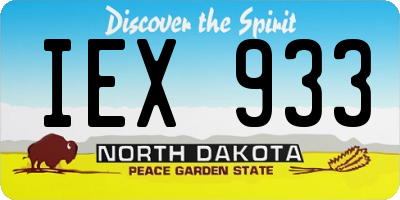 ND license plate IEX933