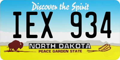 ND license plate IEX934