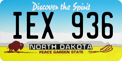 ND license plate IEX936