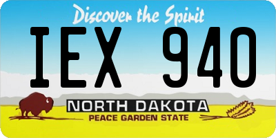ND license plate IEX940