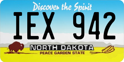ND license plate IEX942