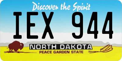 ND license plate IEX944