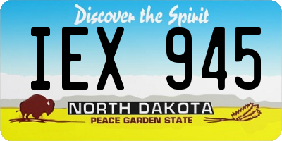 ND license plate IEX945