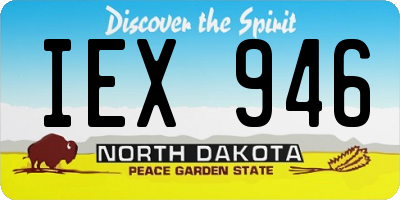 ND license plate IEX946
