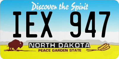 ND license plate IEX947