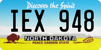ND license plate IEX948