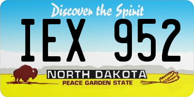 ND license plate IEX952