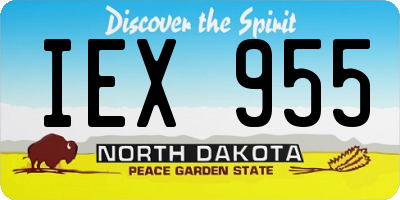 ND license plate IEX955