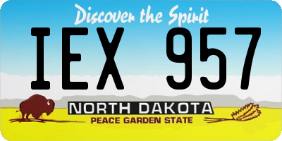 ND license plate IEX957