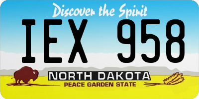 ND license plate IEX958