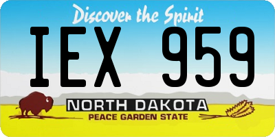 ND license plate IEX959