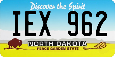 ND license plate IEX962