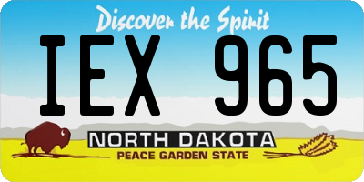 ND license plate IEX965