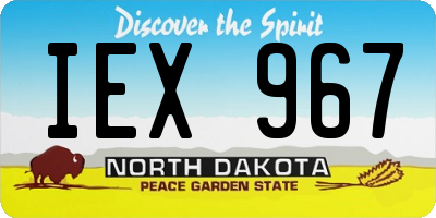 ND license plate IEX967