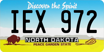 ND license plate IEX972