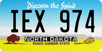 ND license plate IEX974