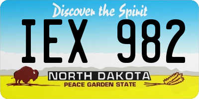 ND license plate IEX982