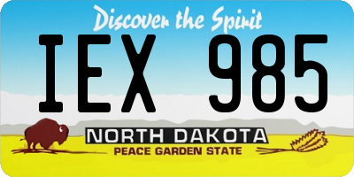 ND license plate IEX985