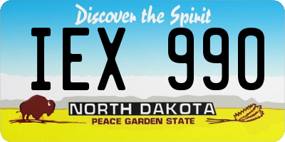 ND license plate IEX990