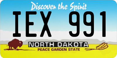 ND license plate IEX991