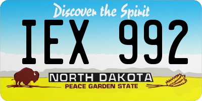 ND license plate IEX992