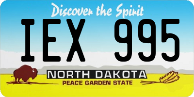 ND license plate IEX995