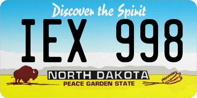 ND license plate IEX998