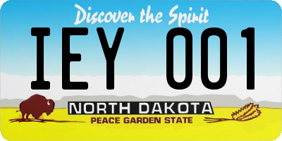 ND license plate IEY001