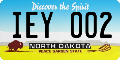 ND license plate IEY002