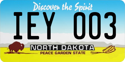 ND license plate IEY003
