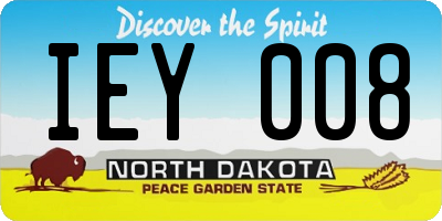 ND license plate IEY008