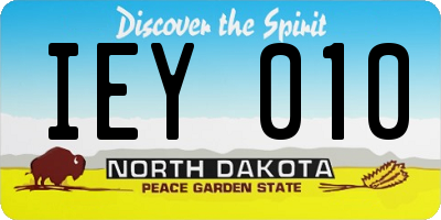 ND license plate IEY010
