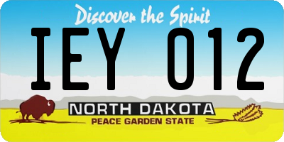 ND license plate IEY012