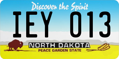 ND license plate IEY013