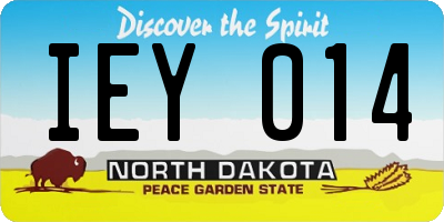 ND license plate IEY014