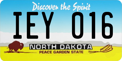 ND license plate IEY016