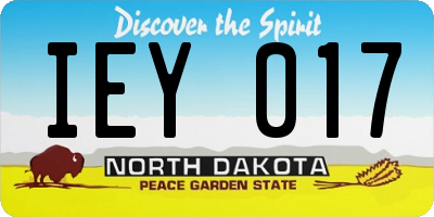 ND license plate IEY017