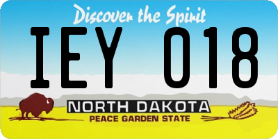 ND license plate IEY018