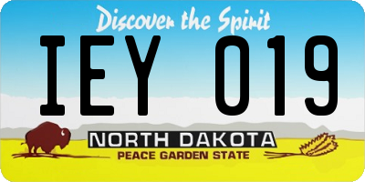 ND license plate IEY019