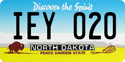 ND license plate IEY020