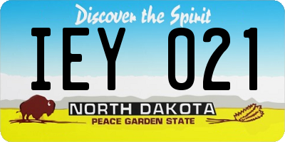 ND license plate IEY021