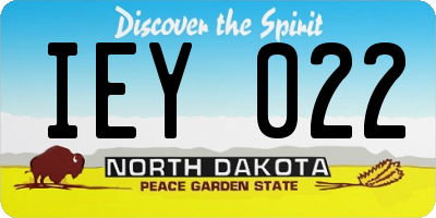 ND license plate IEY022